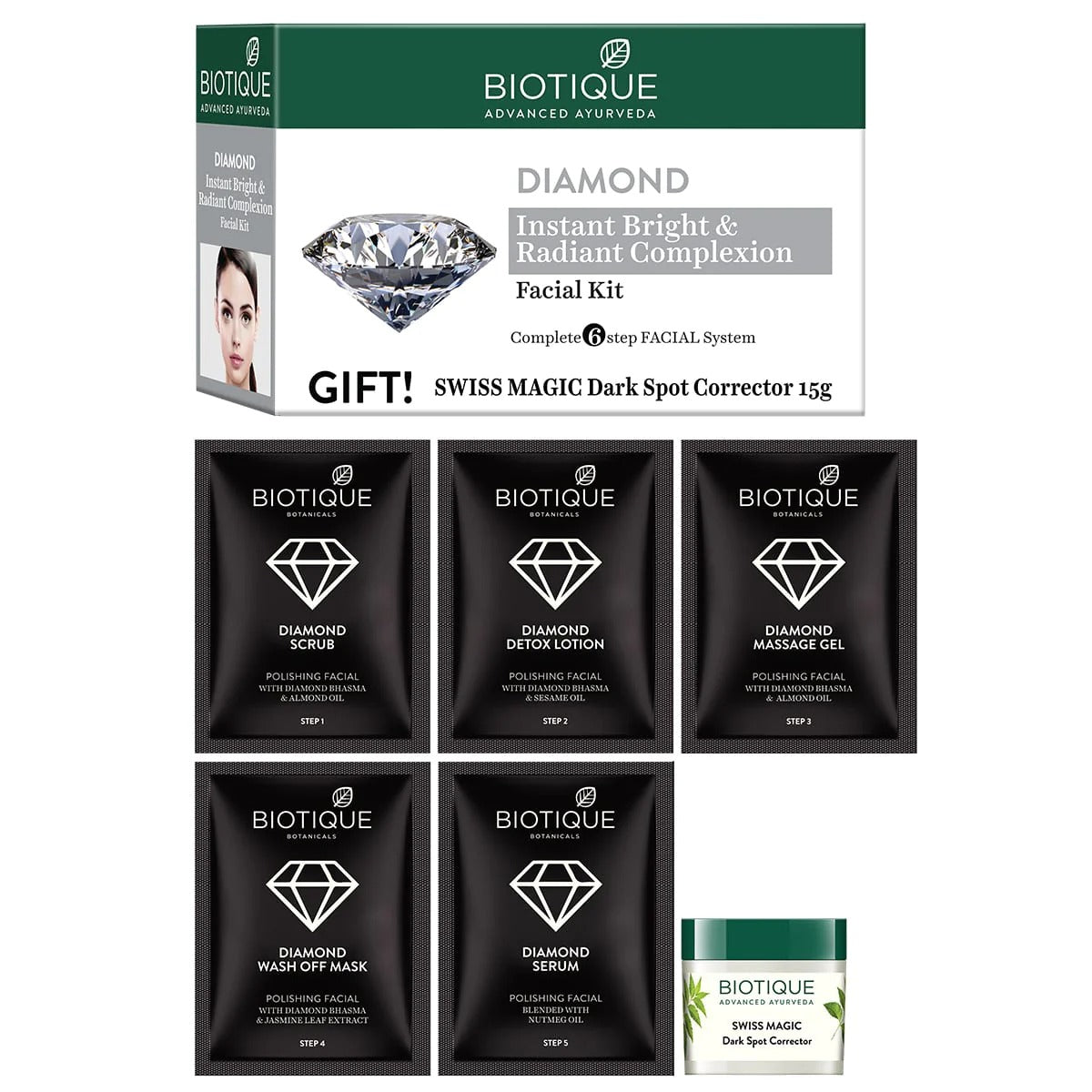 Biotique Diamond Instant Bright & Radiant Complexion Facial Kit