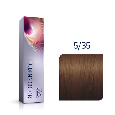 Wella Illumina Hair Colour 5/35 Light Gold Mahogan