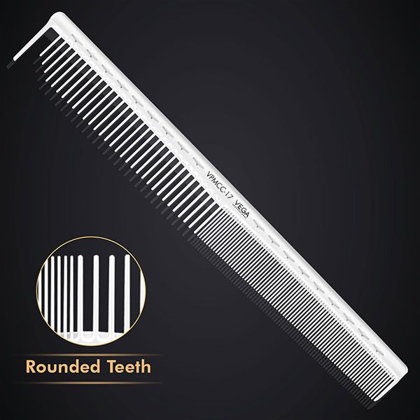 Vega Professional Carbon Classic Dressing Comb-White Line - VPMCC-17