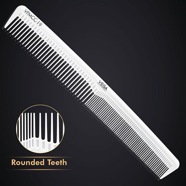 Vega Professional Carbon Cutting Comb-White Line 6.75" - VPMCC-19