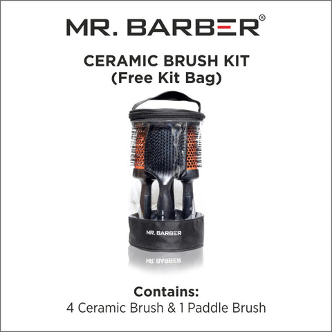 Mr. Barber Ceramic Brush Kit (Free Kit Bag)