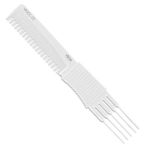 Vega Professional Carbon Fork Comb-White Line - VPMCC-22