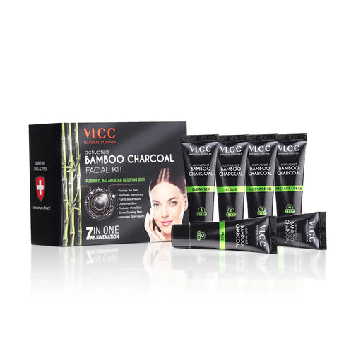 VLCC Activated Bamboo Charcoal Facial Kit Balanced & Glowing Skin