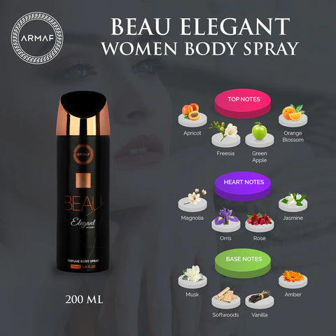 Armaf Beau Elegant Perfume Body Spray For Women