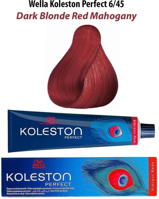 Wella Professionals Koleston Vibrant Reds Hair Color 64/5 Dark Blonde Red Mahogany