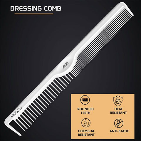 Vega Professional Carbon Dressing Comb-White Line - VPMCC-23