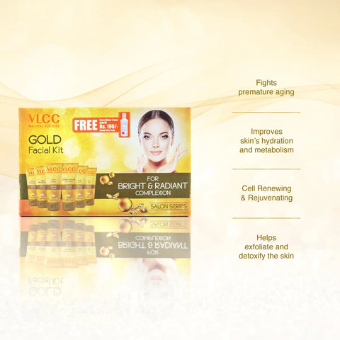 VCCL Gold Facial Kit- 300 g with FREE Rose Water Toner