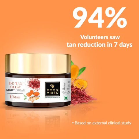 Good VIbes De-Tan Glow Night Cream Ubtan with Power of Serum