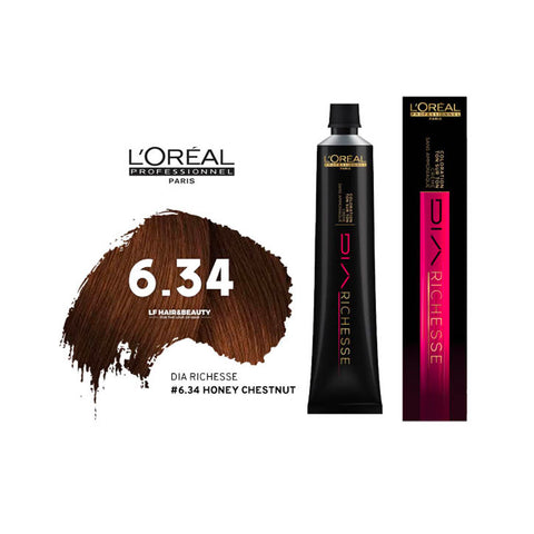 L'Oreal Dia Richesse Semi Permanent Hair Color 6.34 Honey Chestnut