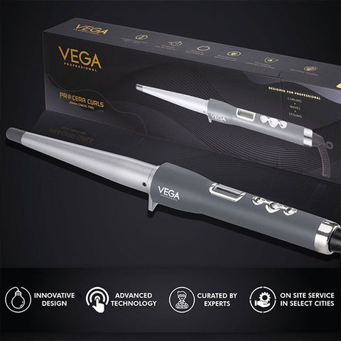 Vega Professional Pro Cera Curls 19-25mm Conical Hair Curler - VPMCT-08