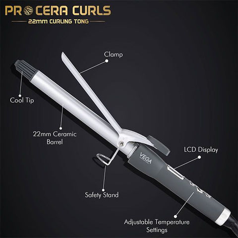 Vega Professional Cera Curls 22mm Barrel Hair Curler - VPMCT-03